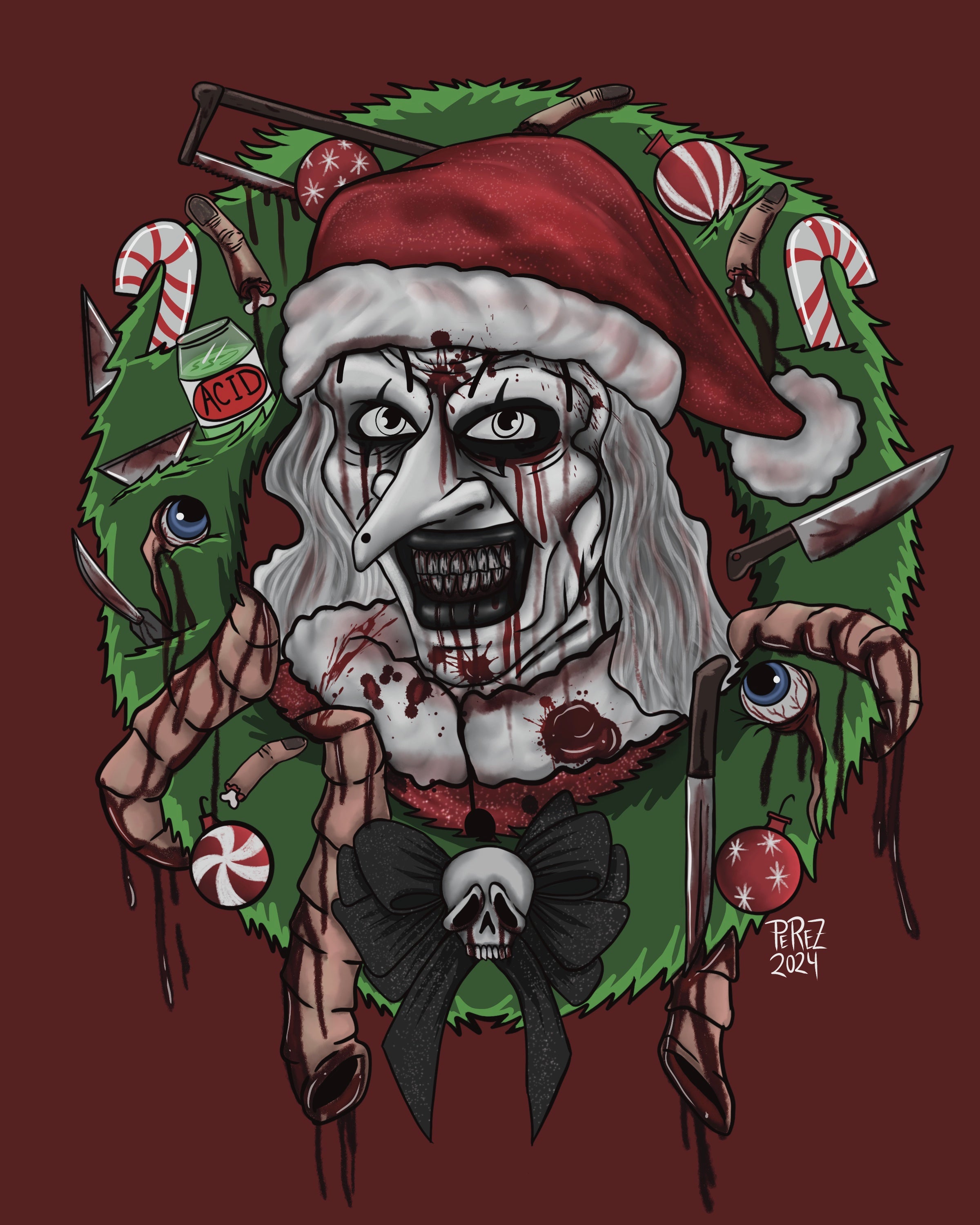 Terrifier Christmas Horror Art Print
